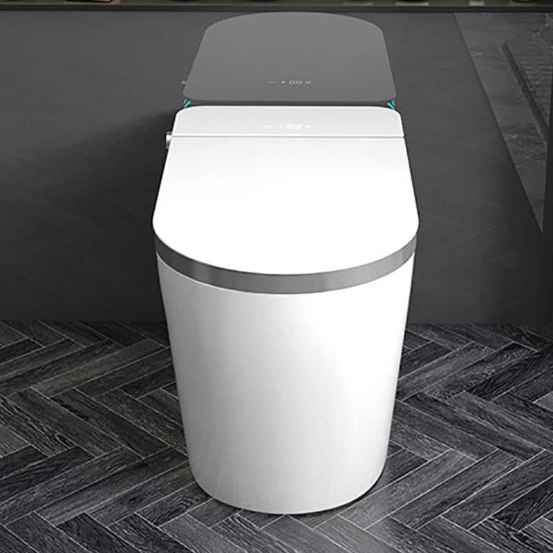 Contemporary Siphon Jet Toilet Bowl Polished Finish All-In-One Toilet Gray White Dryer Not Included (Standard) 12" Clearhalo 'Bathroom Remodel & Bathroom Fixtures' 'Home Improvement' 'home_improvement' 'home_improvement_toilets' 'Toilets & Bidets' 'Toilets' 6741155