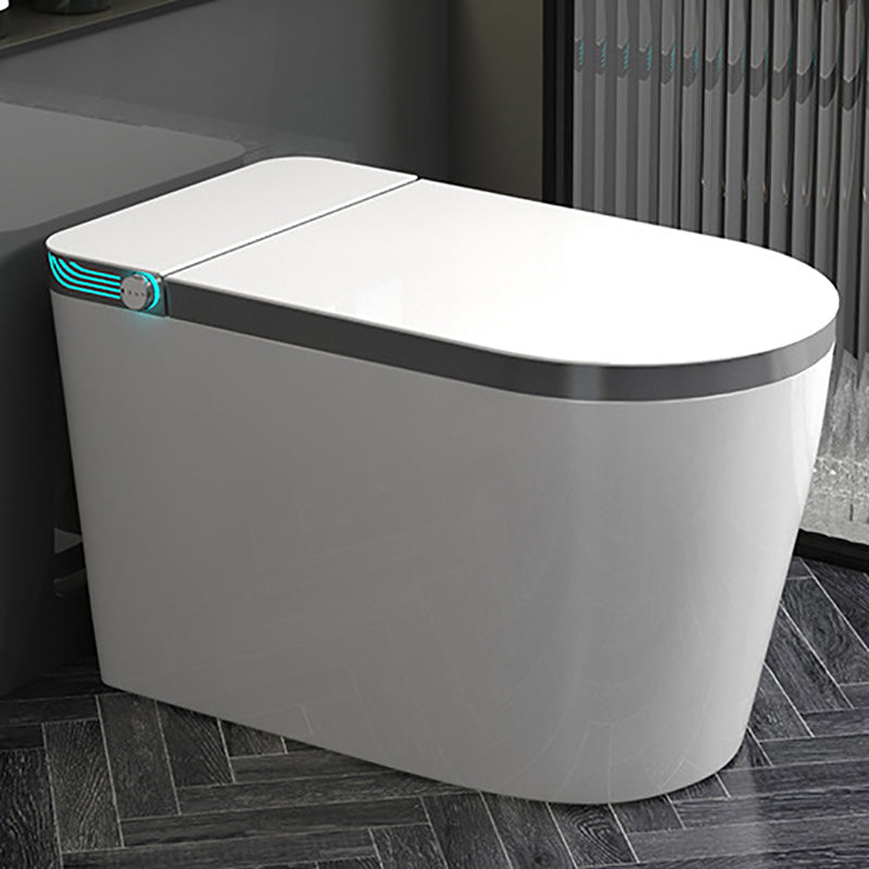 Contemporary Siphon Jet Toilet Bowl Polished Finish All-In-One Toilet Gray White Dryer Not Included (Standard) 16" Clearhalo 'Bathroom Remodel & Bathroom Fixtures' 'Home Improvement' 'home_improvement' 'home_improvement_toilets' 'Toilets & Bidets' 'Toilets' 6741158