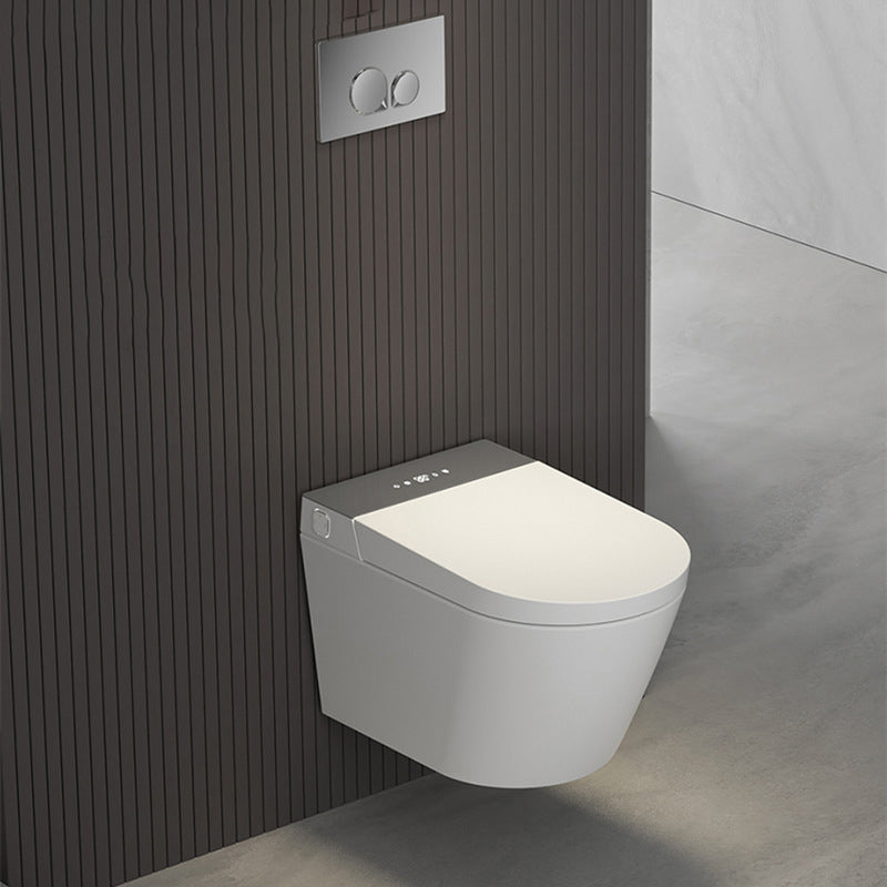 Modern Wall Hung Toilet Bowl Polished Finish Toilet with Heated Seat Gray/ White Toilet with Tanker Clearhalo 'Bathroom Remodel & Bathroom Fixtures' 'Home Improvement' 'home_improvement' 'home_improvement_toilets' 'Toilets & Bidets' 'Toilets' 6741174