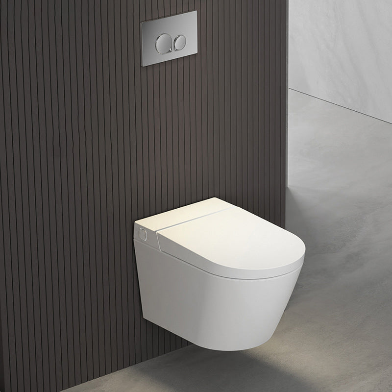 Modern Wall Hung Toilet Bowl Polished Finish Toilet with Heated Seat White Toilet with Tanker Clearhalo 'Bathroom Remodel & Bathroom Fixtures' 'Home Improvement' 'home_improvement' 'home_improvement_toilets' 'Toilets & Bidets' 'Toilets' 6741175