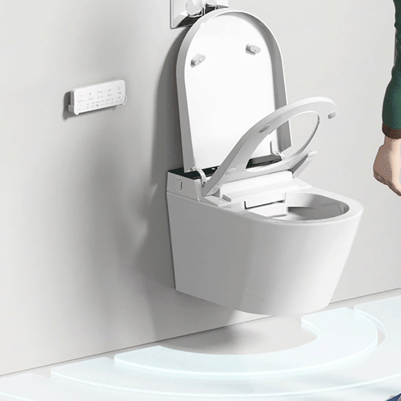 Modern Wall Hung Toilet Bowl Polished Finish Toilet with Heated Seat Clearhalo 'Bathroom Remodel & Bathroom Fixtures' 'Home Improvement' 'home_improvement' 'home_improvement_toilets' 'Toilets & Bidets' 'Toilets' 6741178