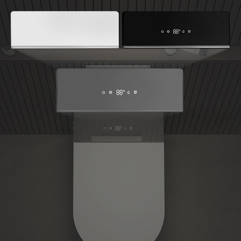 Modern Wall Hung Toilet Bowl Polished Finish Toilet with Heated Seat Clearhalo 'Bathroom Remodel & Bathroom Fixtures' 'Home Improvement' 'home_improvement' 'home_improvement_toilets' 'Toilets & Bidets' 'Toilets' 6741184