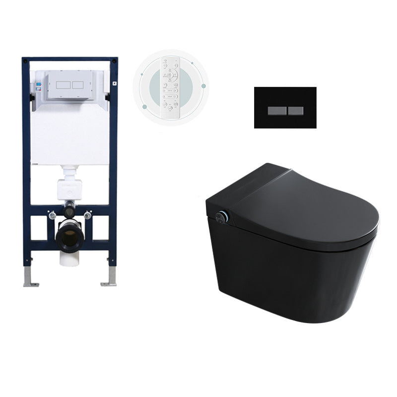 Modern Siphon Jet Flush Toilet One-Piece Wall Mount Toilet for Bathroom Black Manual Flip Toilet with High Tanker Clearhalo 'Bathroom Remodel & Bathroom Fixtures' 'Home Improvement' 'home_improvement' 'home_improvement_toilets' 'Toilets & Bidets' 'Toilets' 6741194