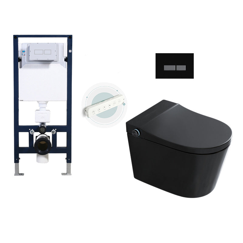 Modern Siphon Jet Flush Toilet One-Piece Wall Mount Toilet for Bathroom Black Automatic Lid Toilet with High Tanker Clearhalo 'Bathroom Remodel & Bathroom Fixtures' 'Home Improvement' 'home_improvement' 'home_improvement_toilets' 'Toilets & Bidets' 'Toilets' 6741196