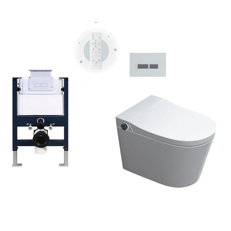 Modern Siphon Jet Flush Toilet One-Piece Wall Mount Toilet for Bathroom White Manual Flip Toilet with Low Tanker Clearhalo 'Bathroom Remodel & Bathroom Fixtures' 'Home Improvement' 'home_improvement' 'home_improvement_toilets' 'Toilets & Bidets' 'Toilets' 6741197