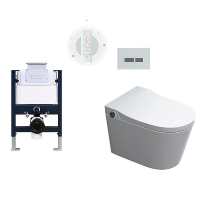 Modern Siphon Jet Flush Toilet One-Piece Wall Mount Toilet for Bathroom White Manual Flip Toilet with Low Tanker Clearhalo 'Bathroom Remodel & Bathroom Fixtures' 'Home Improvement' 'home_improvement' 'home_improvement_toilets' 'Toilets & Bidets' 'Toilets' 6741197