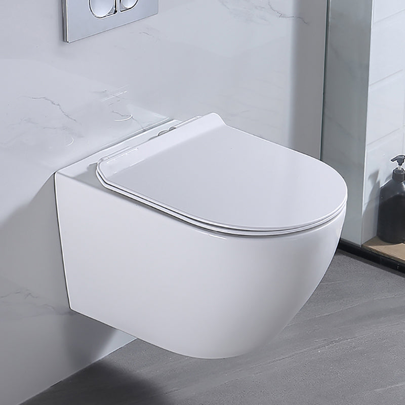 Modern Wall Hung Toilet Bowl 1-Piece Urine Toilet with Seat for Washroom 14"L x 21"W x 13"H Toilet Only Clearhalo 'Bathroom Remodel & Bathroom Fixtures' 'Home Improvement' 'home_improvement' 'home_improvement_toilets' 'Toilets & Bidets' 'Toilets' 6741246