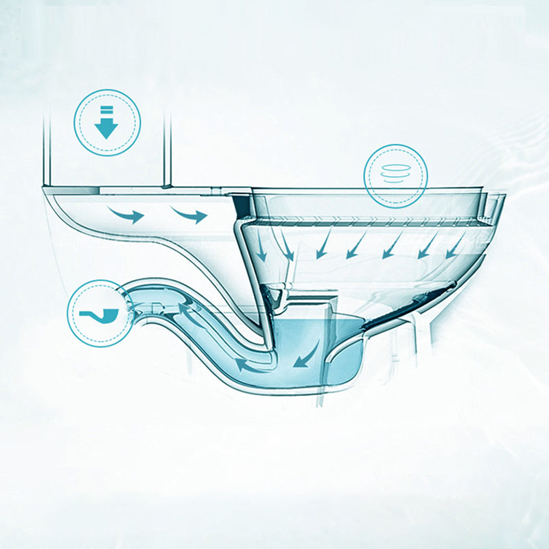 Modern Wall Hung Toilet Bowl 1-Piece Urine Toilet with Seat for Washroom Clearhalo 'Bathroom Remodel & Bathroom Fixtures' 'Home Improvement' 'home_improvement' 'home_improvement_toilets' 'Toilets & Bidets' 'Toilets' 6741251