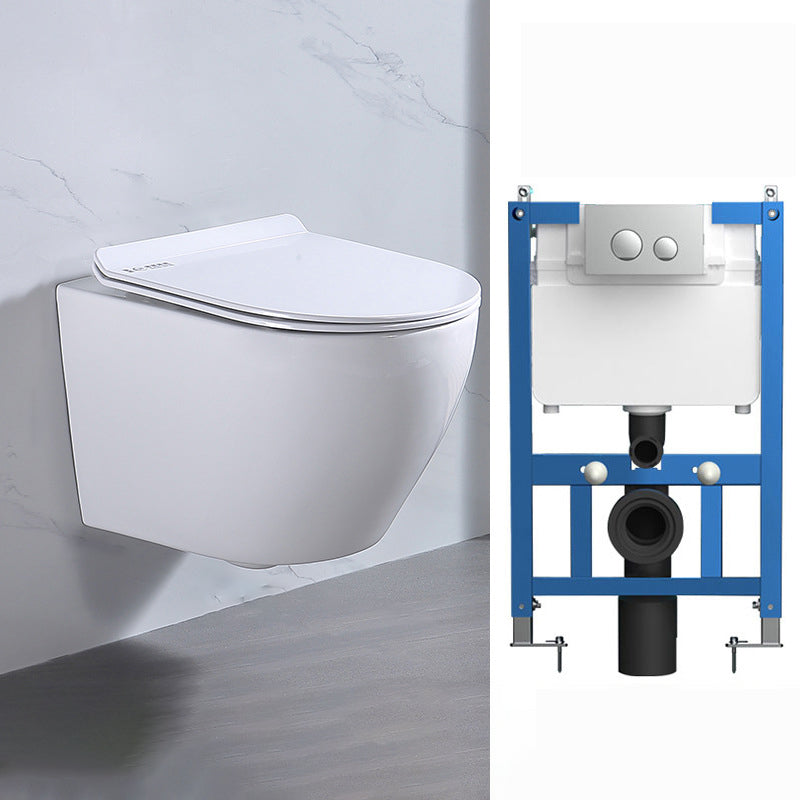 Modern Wall Hung Toilet Bowl 1-Piece Urine Toilet with Seat for Washroom 14"L x 19"W x 13"H Toilet with Low Tanker Clearhalo 'Bathroom Remodel & Bathroom Fixtures' 'Home Improvement' 'home_improvement' 'home_improvement_toilets' 'Toilets & Bidets' 'Toilets' 6741254
