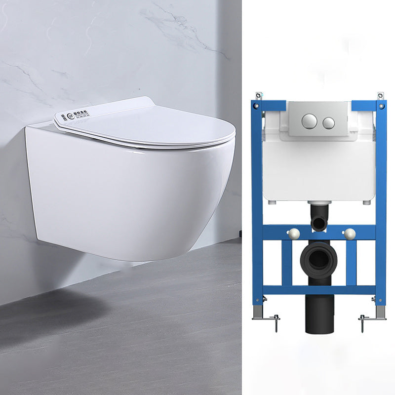 Modern Wall Hung Toilet Bowl 1-Piece Urine Toilet with Seat for Washroom 14"L x 21"W x 13"H Toilet with Low Tanker Clearhalo 'Bathroom Remodel & Bathroom Fixtures' 'Home Improvement' 'home_improvement' 'home_improvement_toilets' 'Toilets & Bidets' 'Toilets' 6741255