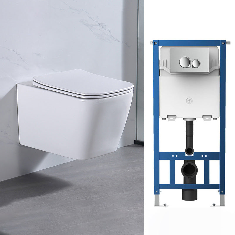 Modern Wall Hung Toilet Bowl 1-Piece Urine Toilet with Seat for Washroom 13"L x 21"W x 13"H Toilet with High Tanker Clearhalo 'Bathroom Remodel & Bathroom Fixtures' 'Home Improvement' 'home_improvement' 'home_improvement_toilets' 'Toilets & Bidets' 'Toilets' 6741259