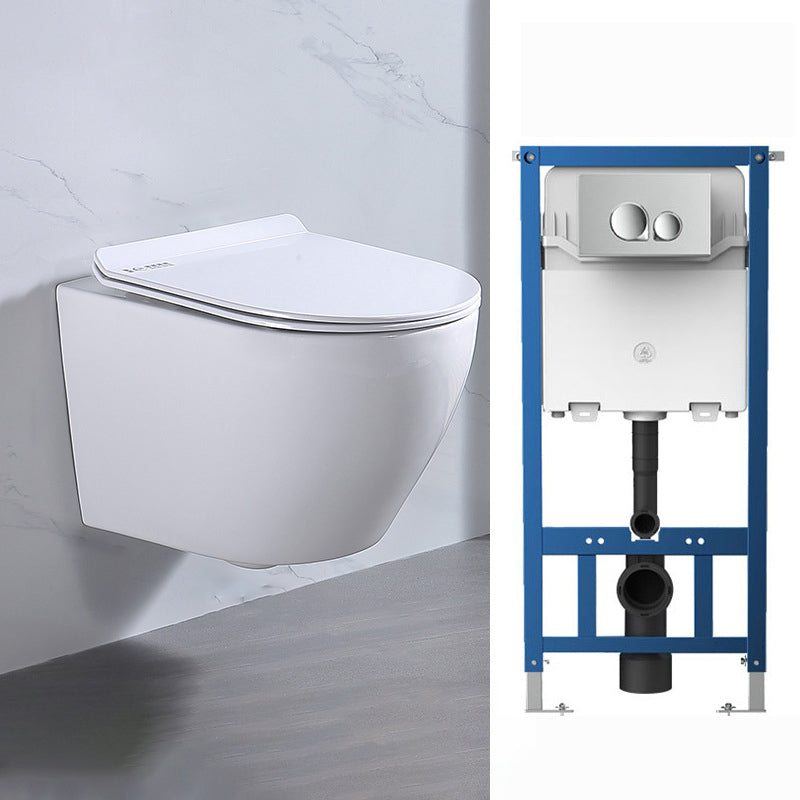 Modern Wall Hung Toilet Bowl 1-Piece Urine Toilet with Seat for Washroom 14"L x 19"W x 13"H Toilet with High Tanker Clearhalo 'Bathroom Remodel & Bathroom Fixtures' 'Home Improvement' 'home_improvement' 'home_improvement_toilets' 'Toilets & Bidets' 'Toilets' 6741263
