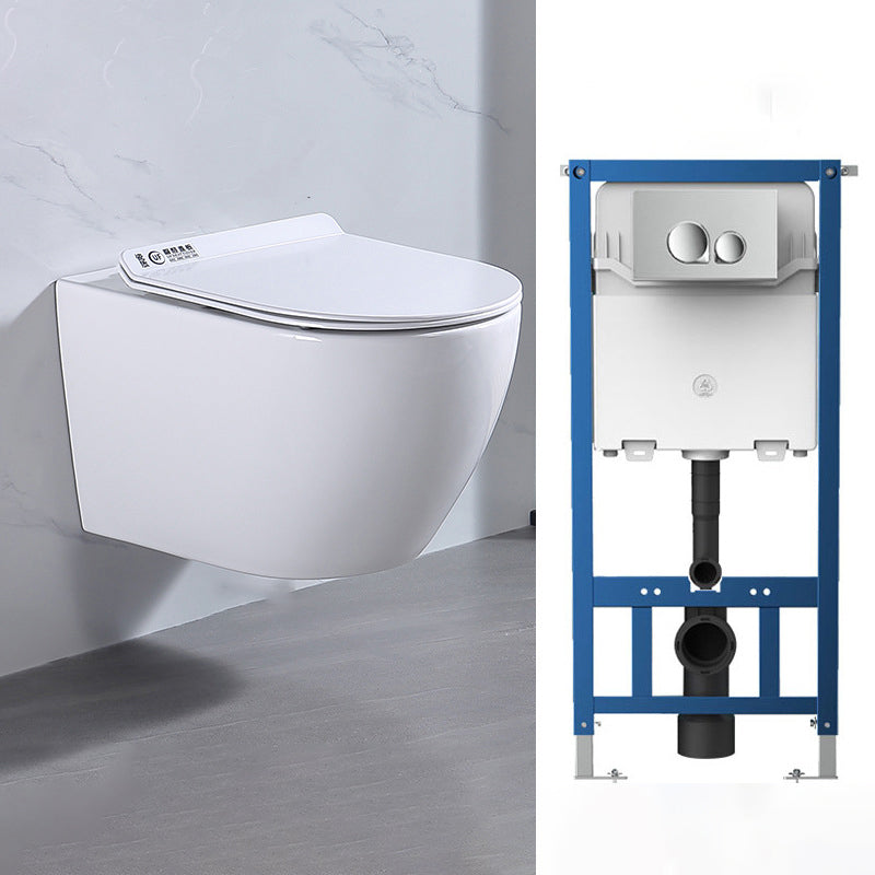 Modern Wall Hung Toilet Bowl 1-Piece Urine Toilet with Seat for Washroom 14"L x 21"W x 13"H Toilet with High Tanker Clearhalo 'Bathroom Remodel & Bathroom Fixtures' 'Home Improvement' 'home_improvement' 'home_improvement_toilets' 'Toilets & Bidets' 'Toilets' 6741265