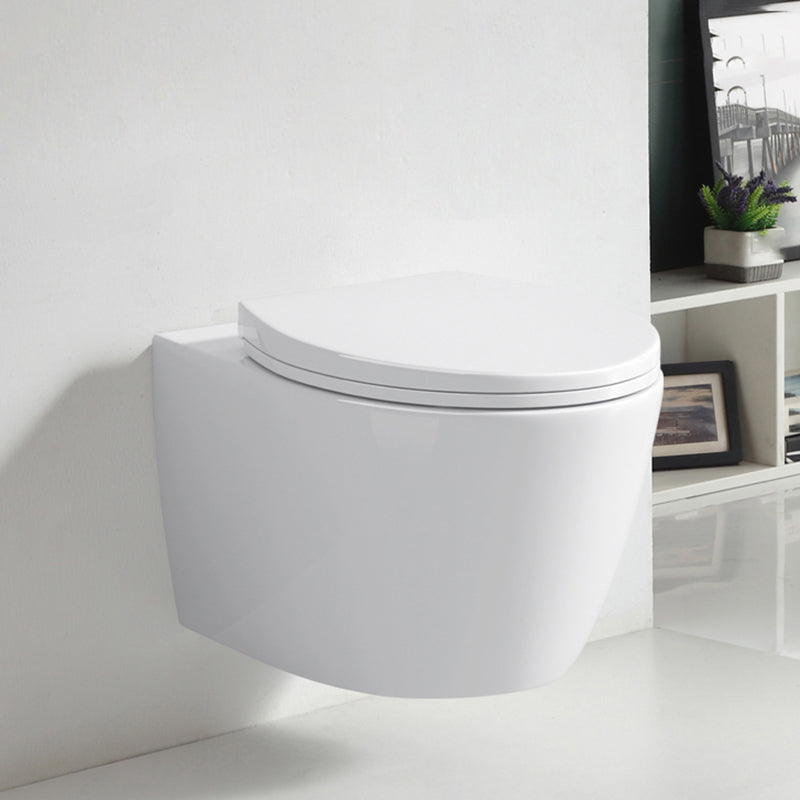 Modern Wall Hung Toilet Bowl One-Piece Urine Toilet with Seat for Bathroom 14"L x 20"W x 14"H Toilet Only Clearhalo 'Bathroom Remodel & Bathroom Fixtures' 'Home Improvement' 'home_improvement' 'home_improvement_toilets' 'Toilets & Bidets' 'Toilets' 6741284