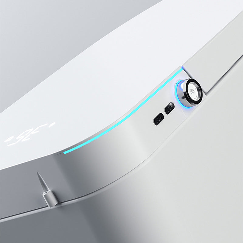 Polished Finish ABS Toilet Siphon Jet Contemporary Toilet Bowl with Heated Seat Clearhalo 'Bathroom Remodel & Bathroom Fixtures' 'Home Improvement' 'home_improvement' 'home_improvement_toilets' 'Toilets & Bidets' 'Toilets' 6741375