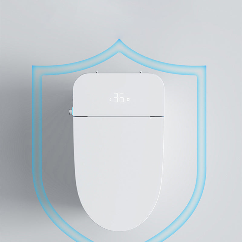 Polished Finish ABS Toilet Siphon Jet Contemporary Toilet Bowl with Heated Seat Clearhalo 'Bathroom Remodel & Bathroom Fixtures' 'Home Improvement' 'home_improvement' 'home_improvement_toilets' 'Toilets & Bidets' 'Toilets' 6741382