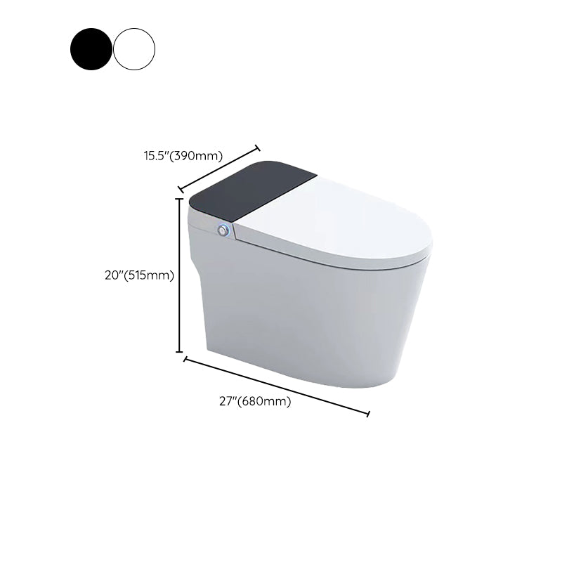 Polished Finish ABS Toilet Siphon Jet Contemporary Toilet Bowl with Heated Seat Clearhalo 'Bathroom Remodel & Bathroom Fixtures' 'Home Improvement' 'home_improvement' 'home_improvement_toilets' 'Toilets & Bidets' 'Toilets' 6741383