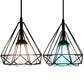 Stained Glass Cone Pendant Light with Diamond Cage 1 Light Industrial Hanging Lamp for Restaurant Clearhalo 'Ceiling Lights' 'Close To Ceiling Lights' 'Industrial' 'Middle Century Pendants' 'Pendant Lights' 'Pendants' 'Tiffany close to ceiling' 'Tiffany Pendants' 'Tiffany' Lighting' 67420