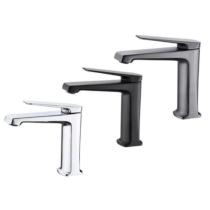 Modern Centerset Sink Faucet Solid Color Copper Faucet for Bathroom Clearhalo 'Bathroom Remodel & Bathroom Fixtures' 'Bathroom Sink Faucets' 'Bathroom Sinks & Faucet Components' 'bathroom_sink_faucets' 'Home Improvement' 'home_improvement' 'home_improvement_bathroom_sink_faucets' 6742613