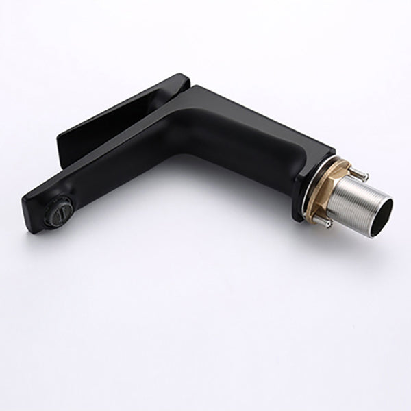 Modern Centerset Sink Faucet Solid Color Copper Faucet for Bathroom Clearhalo 'Bathroom Remodel & Bathroom Fixtures' 'Bathroom Sink Faucets' 'Bathroom Sinks & Faucet Components' 'bathroom_sink_faucets' 'Home Improvement' 'home_improvement' 'home_improvement_bathroom_sink_faucets' 6742617