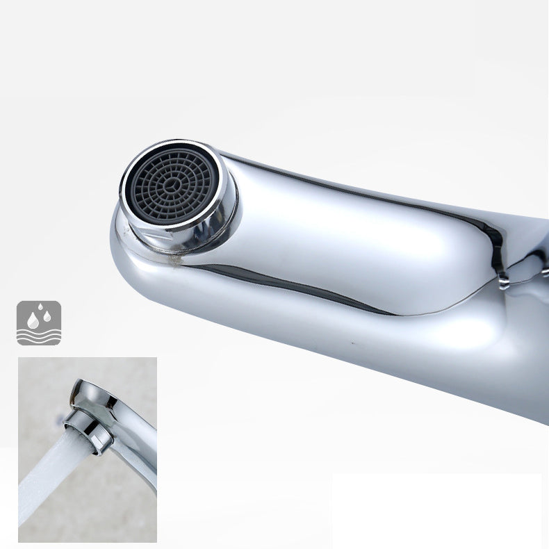 Modern Sink Faucet Solid Color Brass Basin Lavatory Faucet for Bathroom Clearhalo 'Bathroom Remodel & Bathroom Fixtures' 'Bathroom Sink Faucets' 'Bathroom Sinks & Faucet Components' 'bathroom_sink_faucets' 'Home Improvement' 'home_improvement' 'home_improvement_bathroom_sink_faucets' 6742647