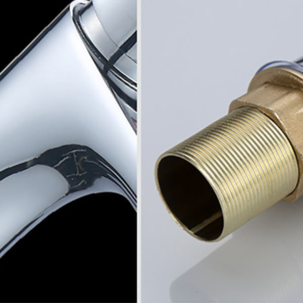 Modern Sink Faucet Solid Color Brass Basin Lavatory Faucet for Bathroom Clearhalo 'Bathroom Remodel & Bathroom Fixtures' 'Bathroom Sink Faucets' 'Bathroom Sinks & Faucet Components' 'bathroom_sink_faucets' 'Home Improvement' 'home_improvement' 'home_improvement_bathroom_sink_faucets' 6742651