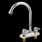 Modern Kitchen Sink Faucet Brass Double Knob Handle Gooseneck Bar Prep Kitchen Faucet Silver Clearhalo 'Home Improvement' 'home_improvement' 'home_improvement_kitchen_faucets' 'Kitchen Faucets' 'Kitchen Remodel & Kitchen Fixtures' 'Kitchen Sinks & Faucet Components' 'kitchen_faucets' 6742725