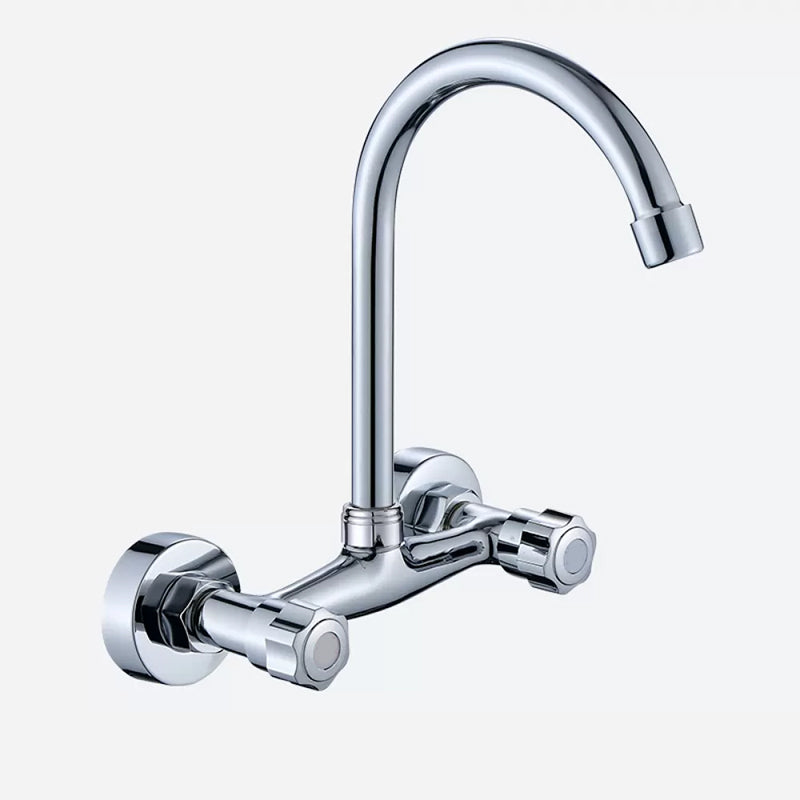 Modern Bar Faucet Brass Knob Handle Swivel Spout Wall Mounted Pot Filler Faucet Grey Clearhalo 'Home Improvement' 'home_improvement' 'home_improvement_kitchen_faucets' 'Kitchen Faucets' 'Kitchen Remodel & Kitchen Fixtures' 'Kitchen Sinks & Faucet Components' 'kitchen_faucets' 6742755