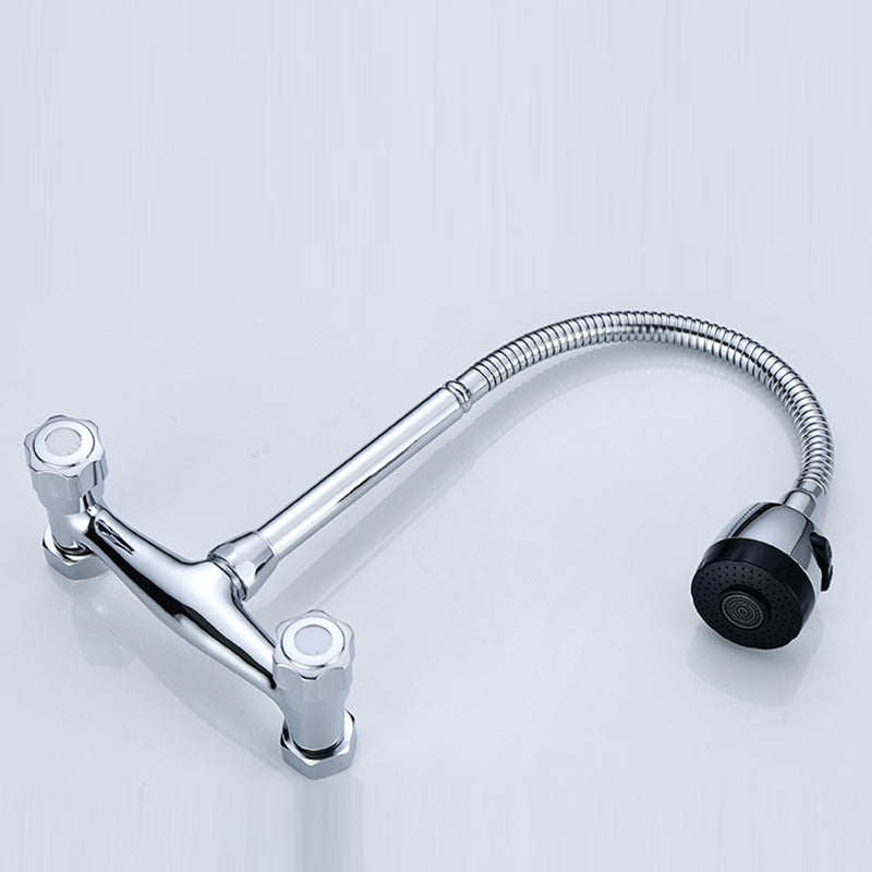 Modern Bar Faucet Brass Knob Handle Swivel Spout Wall Mounted Pot Filler Faucet Clearhalo 'Home Improvement' 'home_improvement' 'home_improvement_kitchen_faucets' 'Kitchen Faucets' 'Kitchen Remodel & Kitchen Fixtures' 'Kitchen Sinks & Faucet Components' 'kitchen_faucets' 6742768