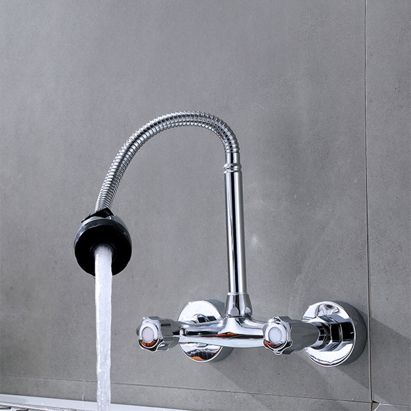 Modern Bar Faucet Brass Knob Handle Swivel Spout Wall Mounted Pot Filler Faucet Clearhalo 'Home Improvement' 'home_improvement' 'home_improvement_kitchen_faucets' 'Kitchen Faucets' 'Kitchen Remodel & Kitchen Fixtures' 'Kitchen Sinks & Faucet Components' 'kitchen_faucets' 6742770