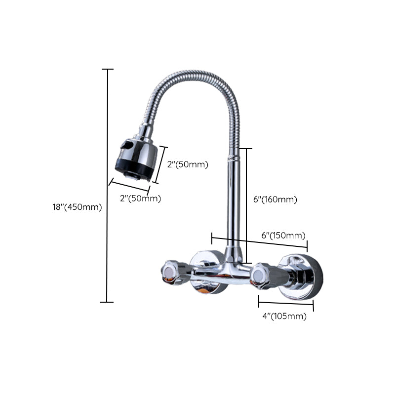 Modern Bar Faucet Brass Knob Handle Swivel Spout Wall Mounted Pot Filler Faucet Clearhalo 'Home Improvement' 'home_improvement' 'home_improvement_kitchen_faucets' 'Kitchen Faucets' 'Kitchen Remodel & Kitchen Fixtures' 'Kitchen Sinks & Faucet Components' 'kitchen_faucets' 6742771