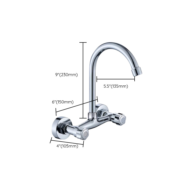 Modern Bar Faucet Brass Knob Handle Swivel Spout Wall Mounted Pot Filler Faucet Clearhalo 'Home Improvement' 'home_improvement' 'home_improvement_kitchen_faucets' 'Kitchen Faucets' 'Kitchen Remodel & Kitchen Fixtures' 'Kitchen Sinks & Faucet Components' 'kitchen_faucets' 6742773