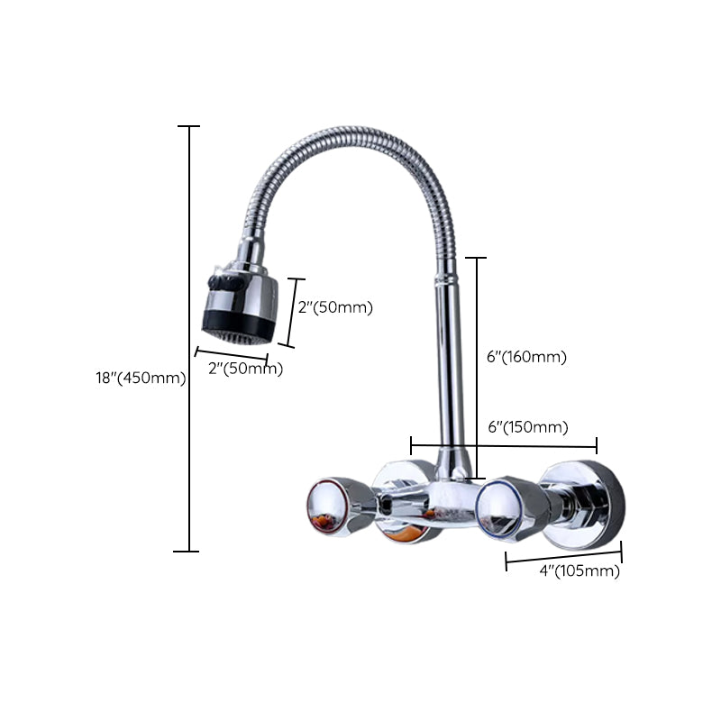 Modern Bar Faucet Brass Knob Handle Swivel Spout Wall Mounted Pot Filler Faucet Clearhalo 'Home Improvement' 'home_improvement' 'home_improvement_kitchen_faucets' 'Kitchen Faucets' 'Kitchen Remodel & Kitchen Fixtures' 'Kitchen Sinks & Faucet Components' 'kitchen_faucets' 6742775