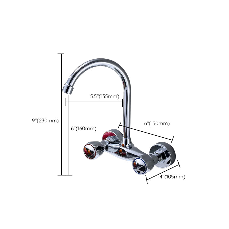 Modern Bar Faucet Brass Knob Handle Swivel Spout Wall Mounted Pot Filler Faucet Clearhalo 'Home Improvement' 'home_improvement' 'home_improvement_kitchen_faucets' 'Kitchen Faucets' 'Kitchen Remodel & Kitchen Fixtures' 'Kitchen Sinks & Faucet Components' 'kitchen_faucets' 6742777