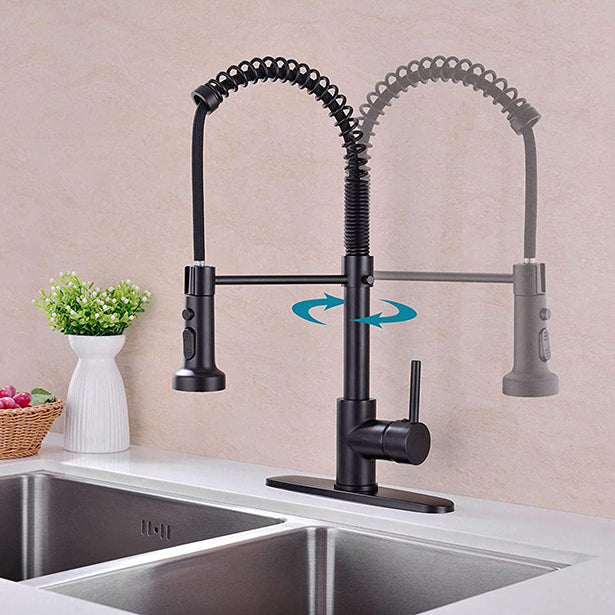 Modern Farmhouse Spring Spout One Handle Kitchen Standard Faucet High Arch Water Filler Clearhalo 'Home Improvement' 'home_improvement' 'home_improvement_kitchen_faucets' 'Kitchen Faucets' 'Kitchen Remodel & Kitchen Fixtures' 'Kitchen Sinks & Faucet Components' 'kitchen_faucets' 6742891