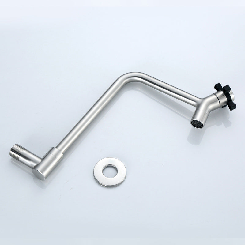 Black and Silver Faucets 1-Handle and 1-Hole Single Level Stainless Steel Bar Faucet Clearhalo 'Home Improvement' 'home_improvement' 'home_improvement_kitchen_faucets' 'Kitchen Faucets' 'Kitchen Remodel & Kitchen Fixtures' 'Kitchen Sinks & Faucet Components' 'kitchen_faucets' 6742915