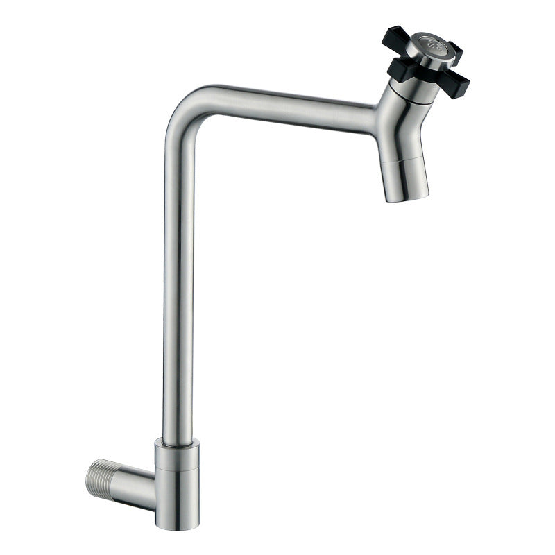 Black and Silver Faucets 1-Handle and 1-Hole Single Level Stainless Steel Bar Faucet Clearhalo 'Home Improvement' 'home_improvement' 'home_improvement_kitchen_faucets' 'Kitchen Faucets' 'Kitchen Remodel & Kitchen Fixtures' 'Kitchen Sinks & Faucet Components' 'kitchen_faucets' 6742917