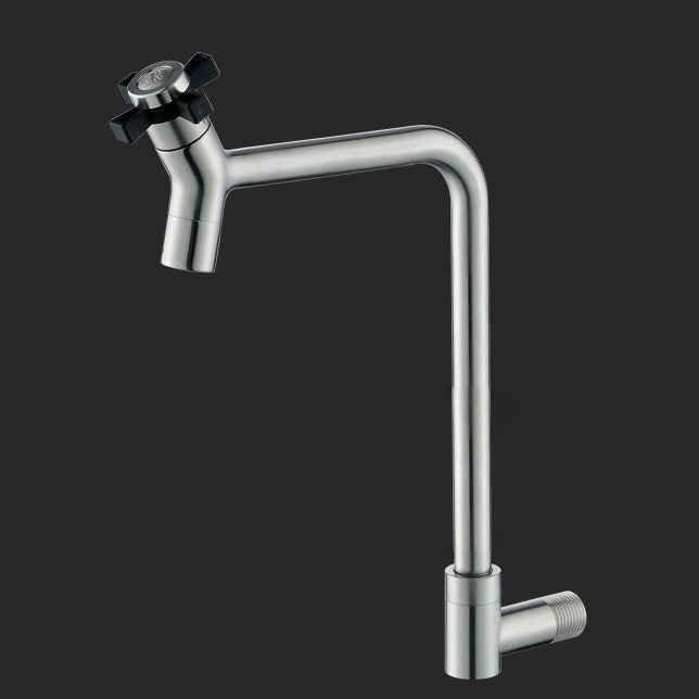 Black and Silver Faucets 1-Handle and 1-Hole Single Level Stainless Steel Bar Faucet Clearhalo 'Home Improvement' 'home_improvement' 'home_improvement_kitchen_faucets' 'Kitchen Faucets' 'Kitchen Remodel & Kitchen Fixtures' 'Kitchen Sinks & Faucet Components' 'kitchen_faucets' 6742918