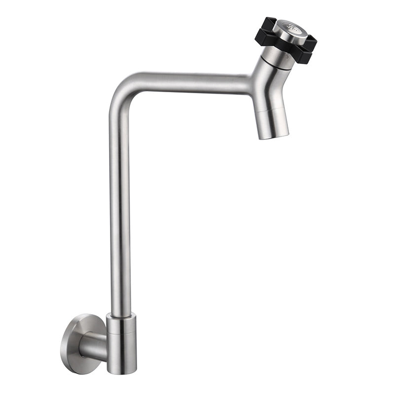 Black and Silver Faucets 1-Handle and 1-Hole Single Level Stainless Steel Bar Faucet Clearhalo 'Home Improvement' 'home_improvement' 'home_improvement_kitchen_faucets' 'Kitchen Faucets' 'Kitchen Remodel & Kitchen Fixtures' 'Kitchen Sinks & Faucet Components' 'kitchen_faucets' 6742924