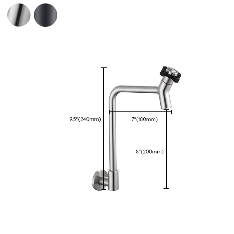 Black and Silver Faucets 1-Handle and 1-Hole Single Level Stainless Steel Bar Faucet Clearhalo 'Home Improvement' 'home_improvement' 'home_improvement_kitchen_faucets' 'Kitchen Faucets' 'Kitchen Remodel & Kitchen Fixtures' 'Kitchen Sinks & Faucet Components' 'kitchen_faucets' 6742928