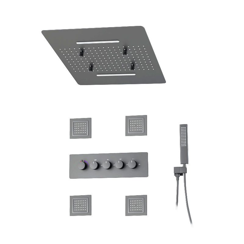 All-copper Concealed Shower Set In-wall Bathroom Minimalist Waterfall Shower Grey 4 Clearhalo 'Bathroom Remodel & Bathroom Fixtures' 'Home Improvement' 'home_improvement' 'home_improvement_shower_faucets' 'Shower Faucets & Systems' 'shower_faucets' 'Showers & Bathtubs Plumbing' 'Showers & Bathtubs' 6742932