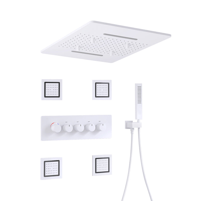 All-copper Concealed Shower Set In-wall Bathroom Minimalist Waterfall Shower White 4 Clearhalo 'Bathroom Remodel & Bathroom Fixtures' 'Home Improvement' 'home_improvement' 'home_improvement_shower_faucets' 'Shower Faucets & Systems' 'shower_faucets' 'Showers & Bathtubs Plumbing' 'Showers & Bathtubs' 6742939