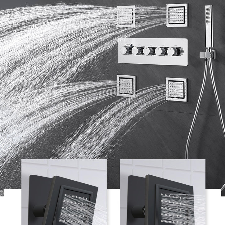 All-copper Concealed Shower Set In-wall Bathroom Minimalist Waterfall Shower Clearhalo 'Bathroom Remodel & Bathroom Fixtures' 'Home Improvement' 'home_improvement' 'home_improvement_shower_faucets' 'Shower Faucets & Systems' 'shower_faucets' 'Showers & Bathtubs Plumbing' 'Showers & Bathtubs' 6742945