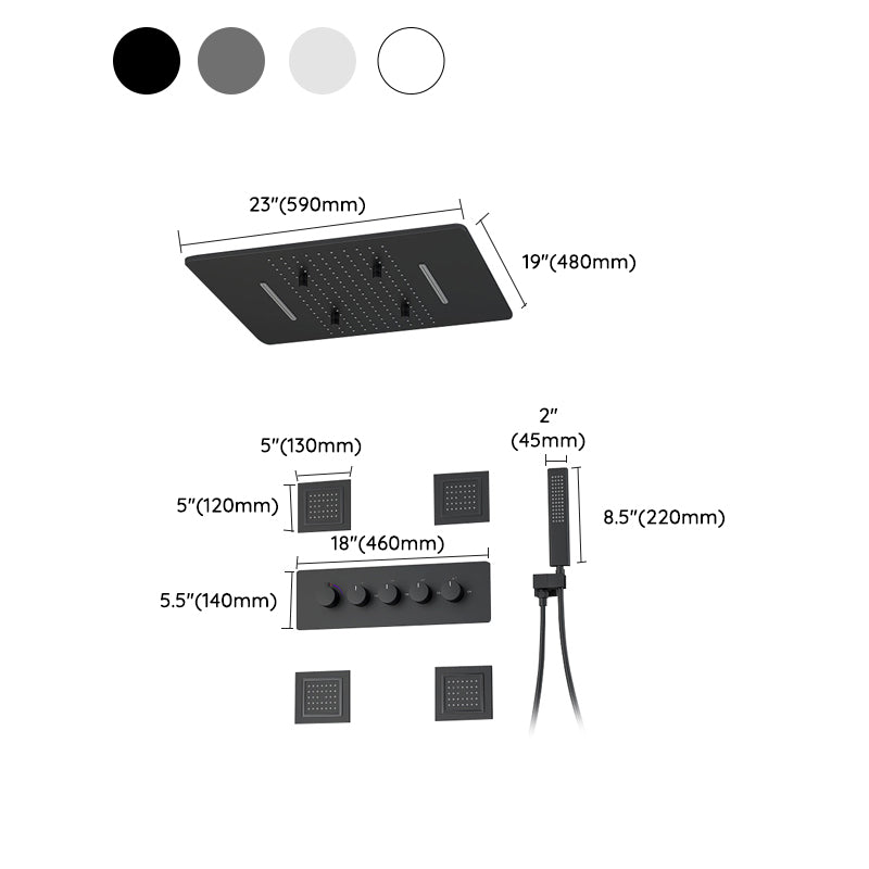 All-copper Concealed Shower Set In-wall Bathroom Minimalist Waterfall Shower Clearhalo 'Bathroom Remodel & Bathroom Fixtures' 'Home Improvement' 'home_improvement' 'home_improvement_shower_faucets' 'Shower Faucets & Systems' 'shower_faucets' 'Showers & Bathtubs Plumbing' 'Showers & Bathtubs' 6742949
