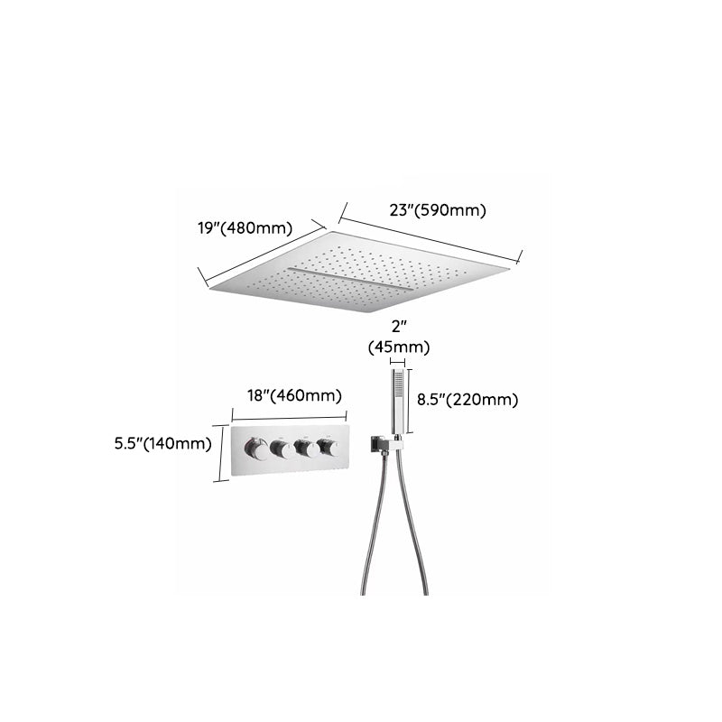 All-copper Concealed Shower Set In-wall Bathroom Minimalist Waterfall Shower Clearhalo 'Bathroom Remodel & Bathroom Fixtures' 'Home Improvement' 'home_improvement' 'home_improvement_shower_faucets' 'Shower Faucets & Systems' 'shower_faucets' 'Showers & Bathtubs Plumbing' 'Showers & Bathtubs' 6742950