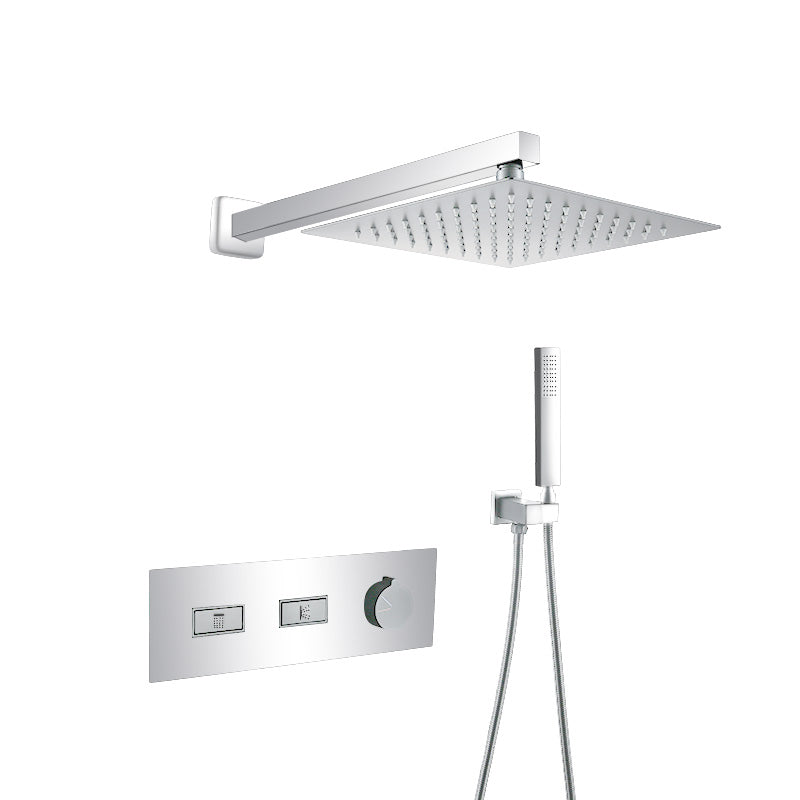 Minimalist Concealed Shower Set Recessed Push Button Wall Diverter Silver No Faucet Temperature Control Clearhalo 'Bathroom Remodel & Bathroom Fixtures' 'Home Improvement' 'home_improvement' 'home_improvement_shower_faucets' 'Shower Faucets & Systems' 'shower_faucets' 'Showers & Bathtubs Plumbing' 'Showers & Bathtubs' 6742958