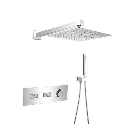 Minimalist Concealed Shower Set Recessed Push Button Wall Diverter Silver No Faucet Temperature Control Clearhalo 'Bathroom Remodel & Bathroom Fixtures' 'Home Improvement' 'home_improvement' 'home_improvement_shower_faucets' 'Shower Faucets & Systems' 'shower_faucets' 'Showers & Bathtubs Plumbing' 'Showers & Bathtubs' 6742958