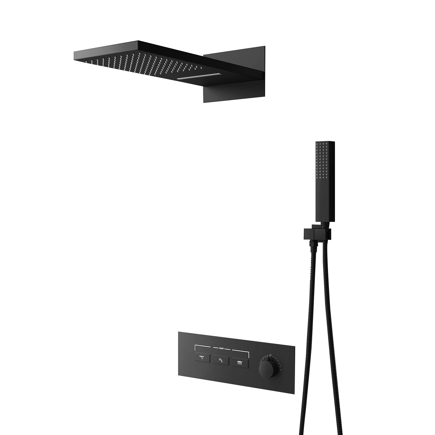 Minimalist Concealed Shower Set Recessed Push Button Wall Diverter Clearhalo 'Bathroom Remodel & Bathroom Fixtures' 'Home Improvement' 'home_improvement' 'home_improvement_shower_faucets' 'Shower Faucets & Systems' 'shower_faucets' 'Showers & Bathtubs Plumbing' 'Showers & Bathtubs' 6742960