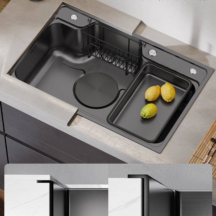 Kitchen Sink Stainless Steel Drop-In Basket Strainer Single Bowl Sink with Faucet Clearhalo 'Home Improvement' 'home_improvement' 'home_improvement_kitchen_sinks' 'Kitchen Remodel & Kitchen Fixtures' 'Kitchen Sinks & Faucet Components' 'Kitchen Sinks' 'kitchen_sinks' 6743019