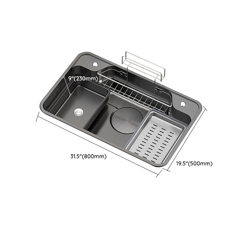Kitchen Sink Stainless Steel Drop-In Basket Strainer Single Bowl Sink with Faucet Clearhalo 'Home Improvement' 'home_improvement' 'home_improvement_kitchen_sinks' 'Kitchen Remodel & Kitchen Fixtures' 'Kitchen Sinks & Faucet Components' 'Kitchen Sinks' 'kitchen_sinks' 6743035